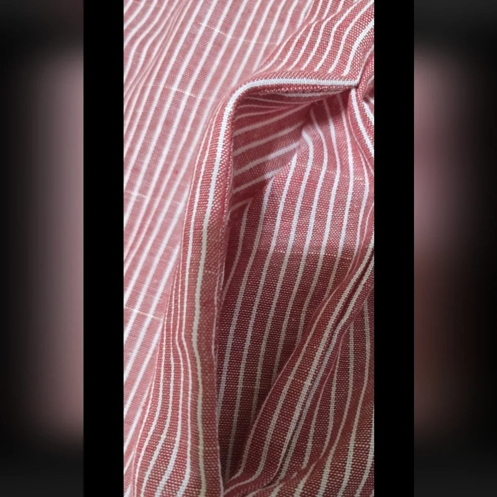 Cellabie Red/White Stripe Button Up Shirt Tunic Lonhg Sleeve XL 💵 - Picture 6 of 10